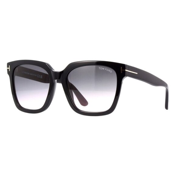 New TOM FORD Selby Black Square TF0952/S 01B Sunglasses Women - Picture 1 of 4